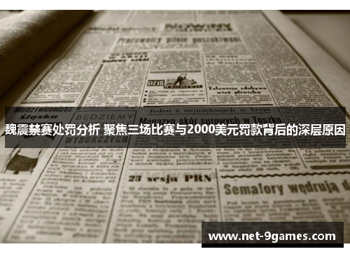 魏震禁赛处罚分析 聚焦三场比赛与2000美元罚款背后的深层原因