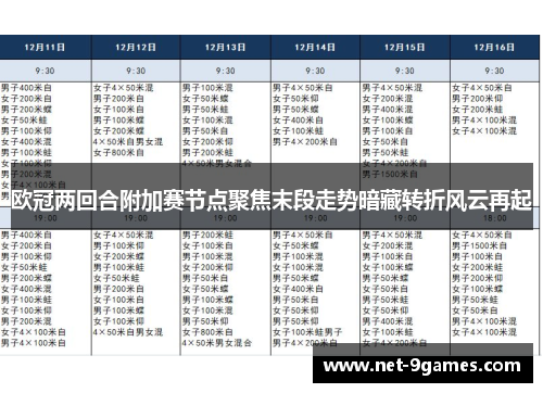欧冠两回合附加赛节点聚焦末段走势暗藏转折风云再起
